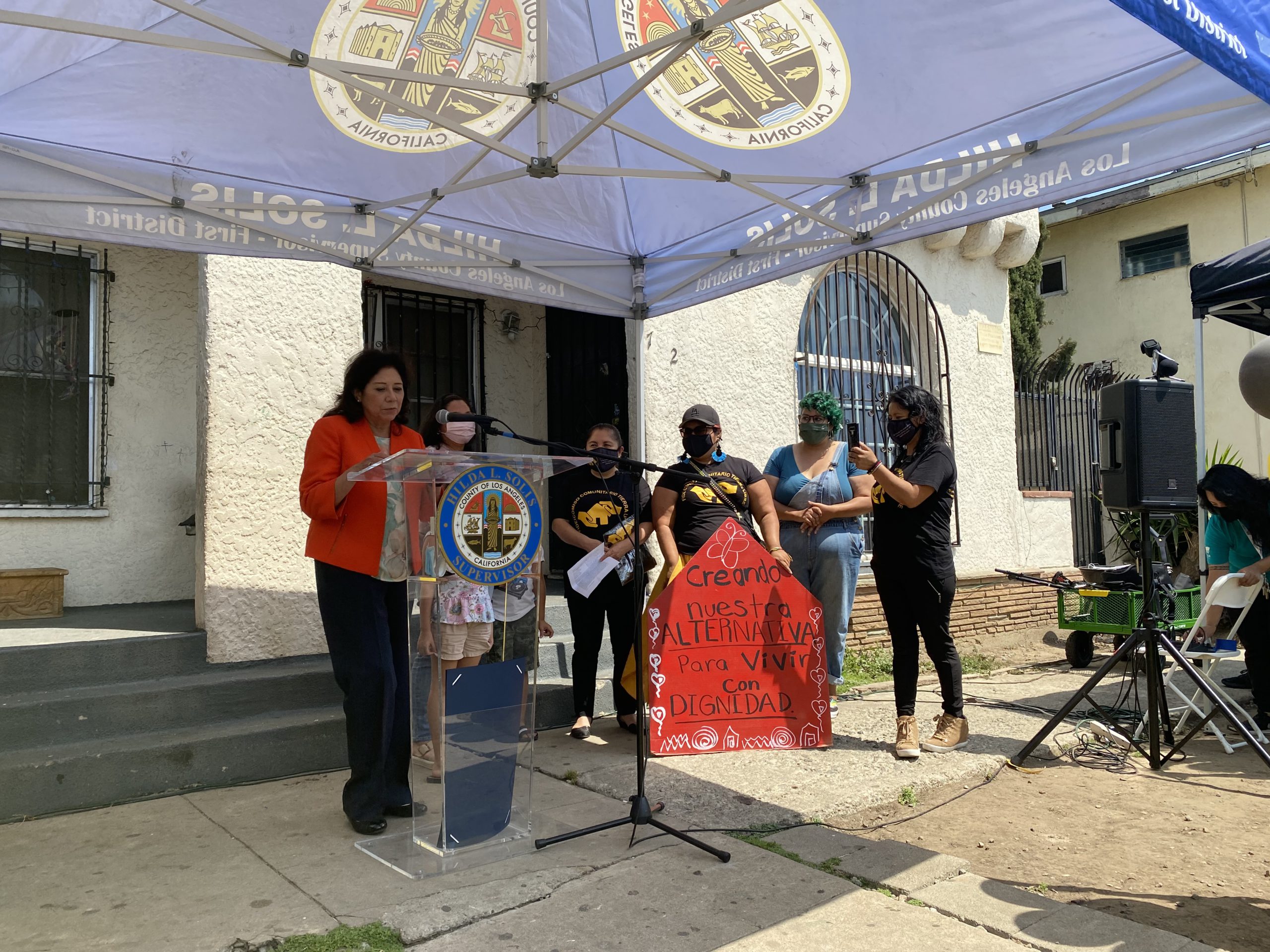 LA County Supervisor Hilda Solis at press conference in June 2021